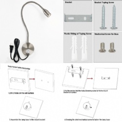 USB / Adaptor / dimmable wall mounted reading light