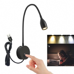 USB / Adaptor / dimmable wall mounted reading light